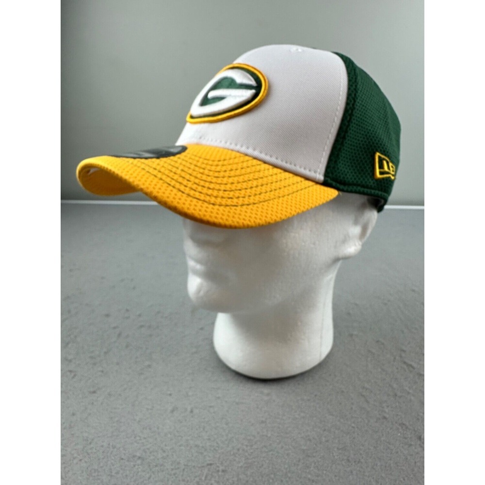 NEW! NFL Green Bay‎ Packers Logo Mesh 39Thirty Flex Fitted Hat Cap M/L